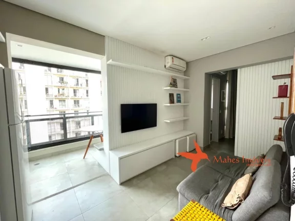 Imagem Apartamento para locação em Pinheiros, São Paulo-SP: 1 quarto, 1 suíte, 1 sala integrada, 1 banheiro, 1 vaga e 33m². Venha conhecer!
