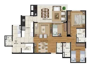 Imagem Imóvel deslumbrante à venda na Vila Gilda, 3 quartos, 1 suíte, 86m² - Condomínio Royale Tresor em Santo André-SP!