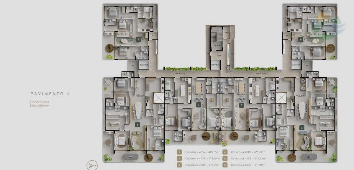 Imagem Cobertura de Luxo, 4 Suites, 271m2, VENDA, Pé na areia, João Pessoa, Paraíba.