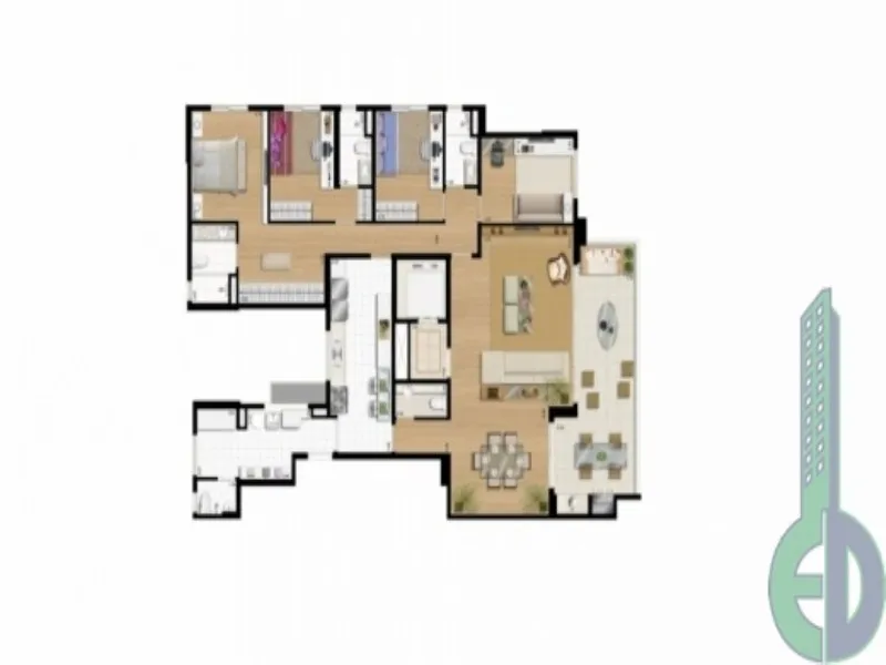Imagem Imponente Apartamento de Luxo no Centro de São Bernardo do Campo-SP: 4 quartos, 4 suítes, 5 banheiros, 4 vagas de garagem. Domo Life São Bernardo.