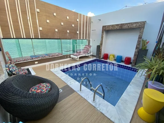 Imagem Cobertura duplex em Olinda, beira mar, piscina e área goumert privativa, 4qtos 2sts 3 vgs cob. a. lazer completa