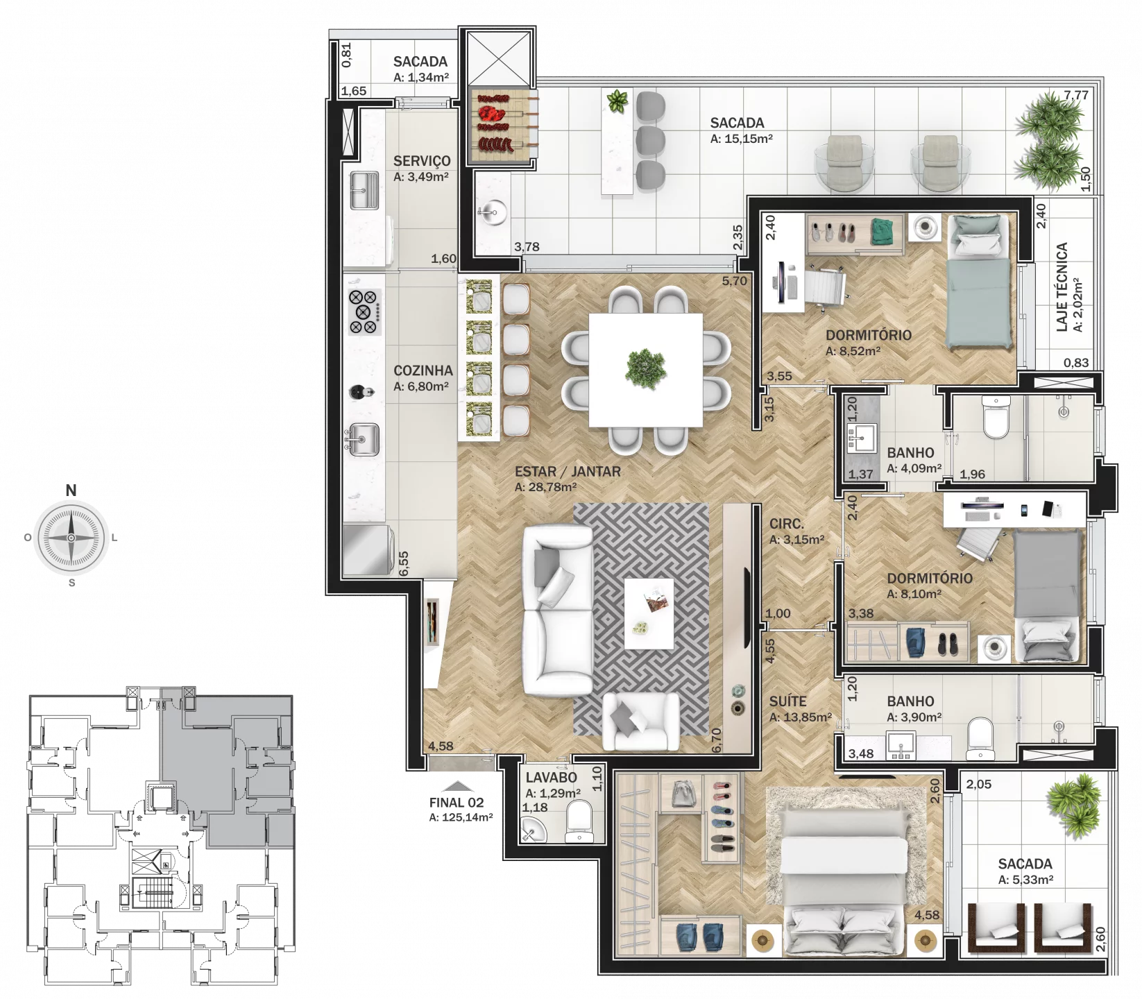 Imagem Apartamento 3 quartos sendo 1 suíte para venda no bairro Madureira em Caxias do Sul