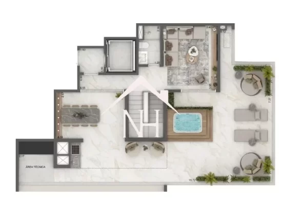 Imagem Duplex de 265m no Brooklin c/3 suítes,2 vagas,terraço gourmet,brinquedoteca,jacuzzi,salão festas,delivery,pet place,fitness,solarium,terraço gourmet