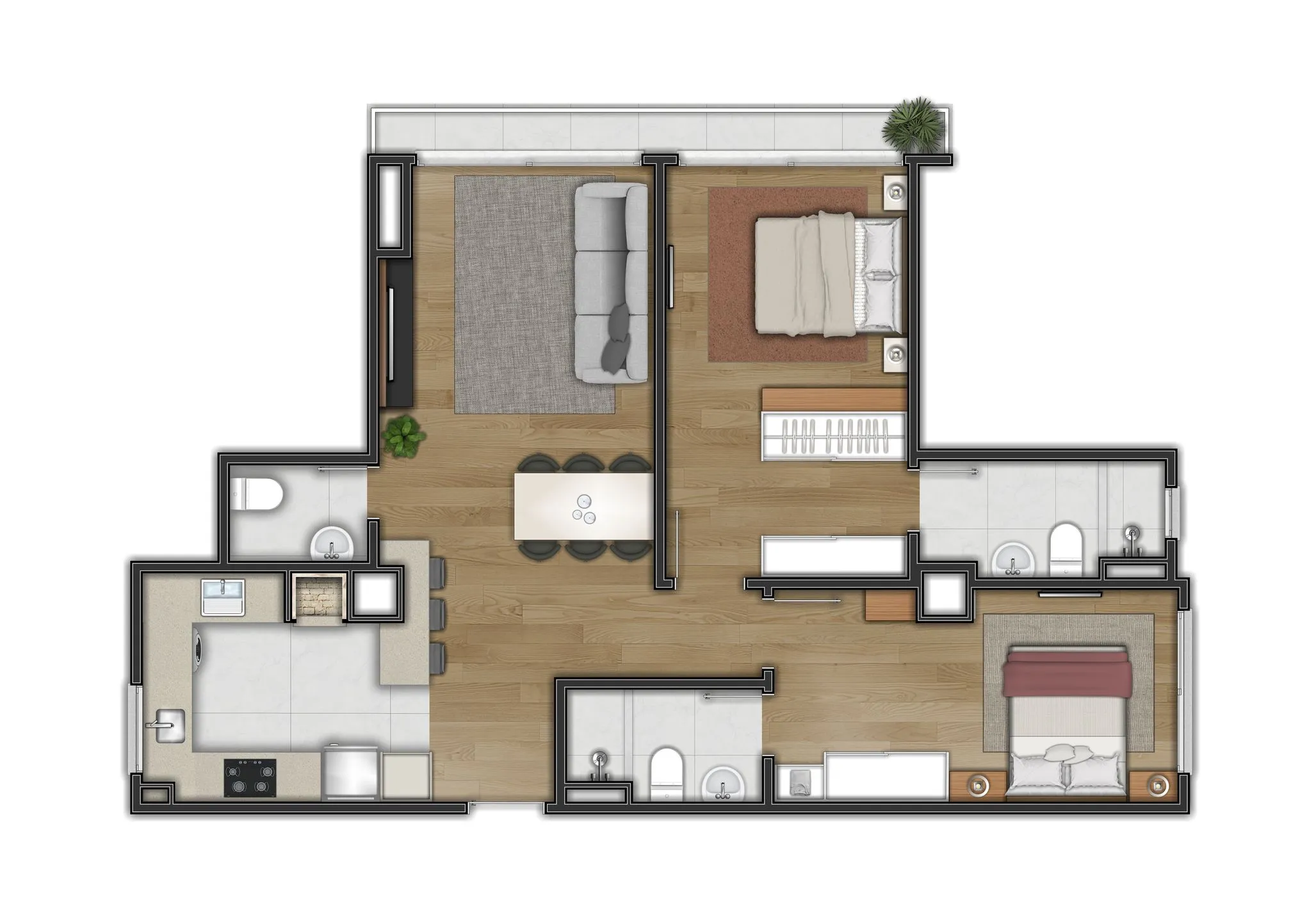 Imagem Apartamento à venda em Canela, Centro , com 2 quartos, 80.87m2