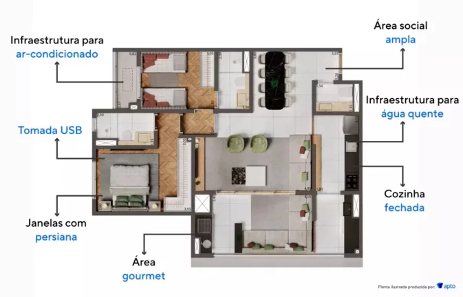 Imagem PALAZZO MOOCA - CYRELA - Apto de 75m², em ótima localização, próximo ao Mooca Plaza Shopping!