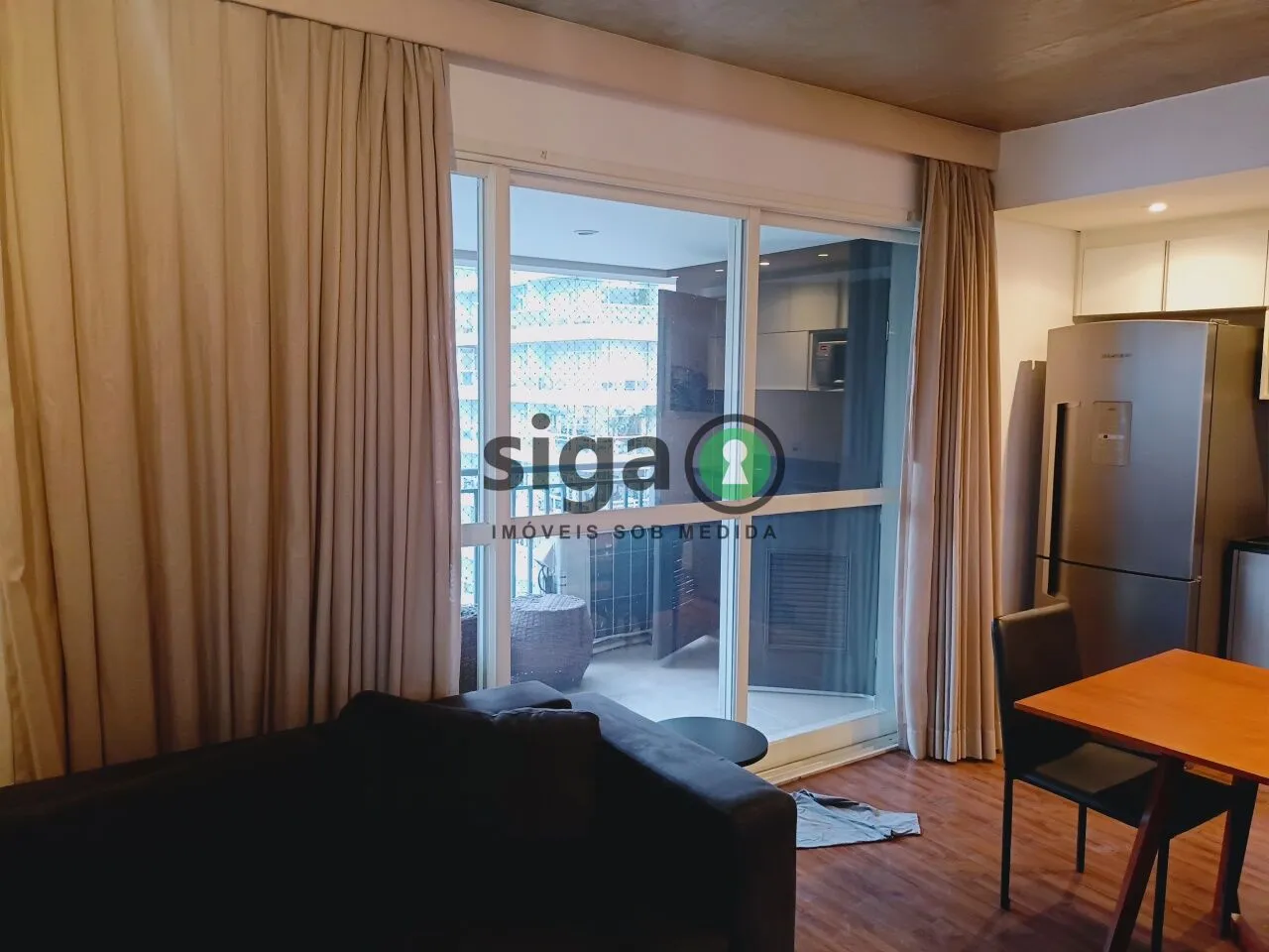 Imagem Apartamento Mobiliado com 1 quarto, 2 banheiros e 1 vaga para alugar no Brooklin