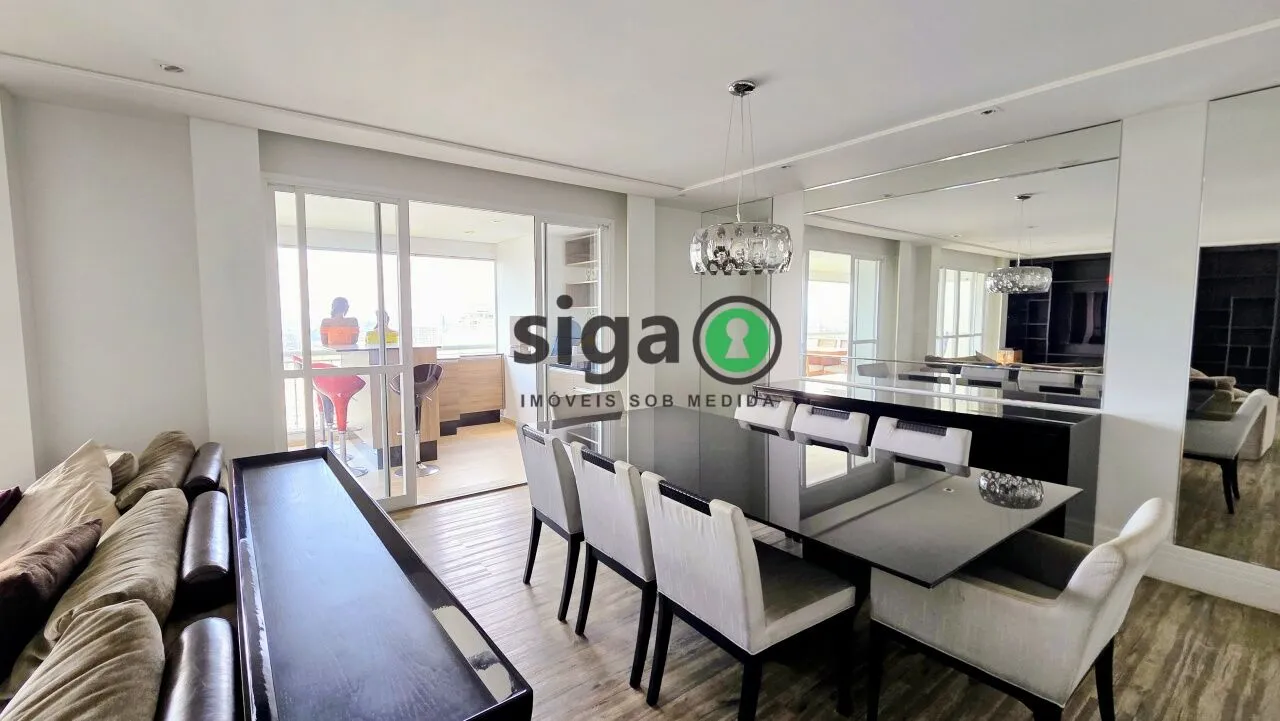 Imagem Apartamento alto padrão de 223 m2 para locação, mobiliado, com 4 quartos e 4 vagas na Vila Andrade
