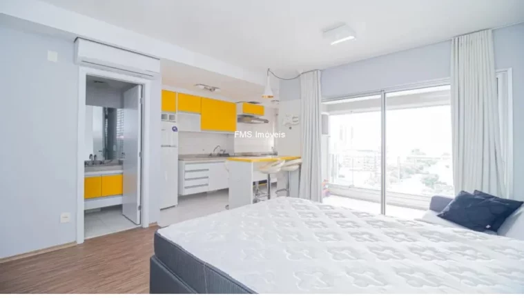 Imagem Studio para locação no Brooklin com 1 suíte, 1 banheiro, 1 vaga, 33m².