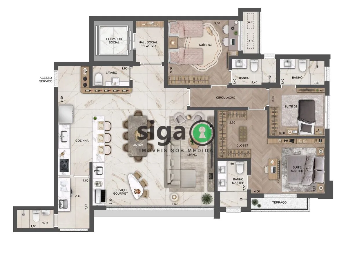Imagem Apartamento 140 m² 4 dorms (3 suítes) 2 vagas ? Seu estilo elevado ao próximo nível