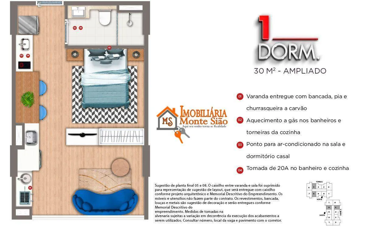 Imagem Studio com 1 dormitório à venda, 31 m² por R$ 320.000,00 - Picanco - Guarulhos/SP