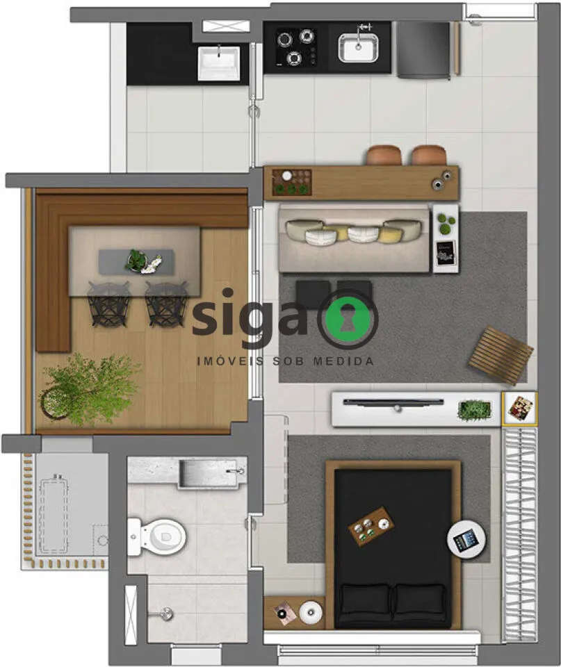 Imagem Apartamento Completo com Planejados, Ar-Condicionado, Varanda e Vaga na Chácara Klabin
