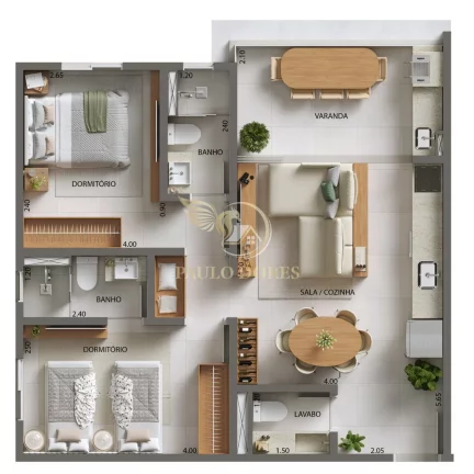Imagem APARTAMENTO COM 2 DORMITÓRIOS A 200 METROS DO MAR EM CARAGUATATUBA/SP