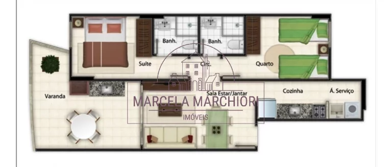 Imagem Apartamento de frente com super varanda gourmet montada, vista pro marnem