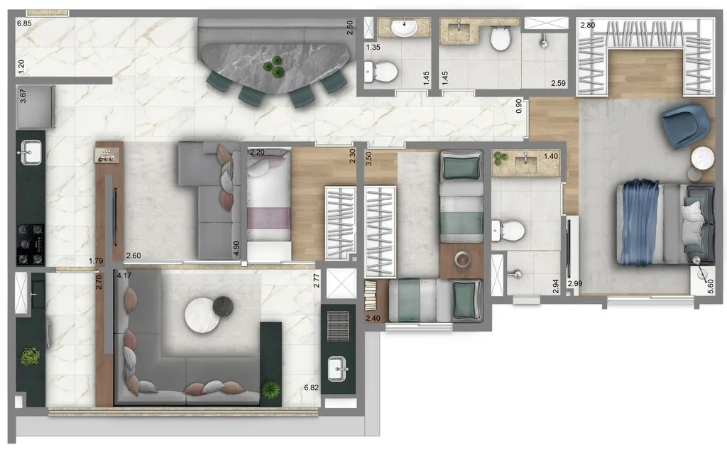 Imagem Living Villaggio Tatuapé Pienza - Apartamento à venda no bairro Tatuapé - São Paulo/SP