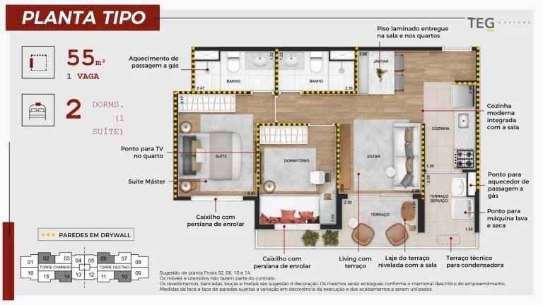 Imagem Ipiranga | 2 Dormitórios | sacada |1 vaga | Apenas 5 minutos a pé para a estação Sacomã do Metrô!