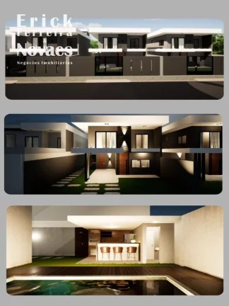 Imagem Excelente Casa Duplex em construção composta por 3 quartos sendo 1 suíte com closet, sala de estar e jantar, cozinha área gourmet com piscina