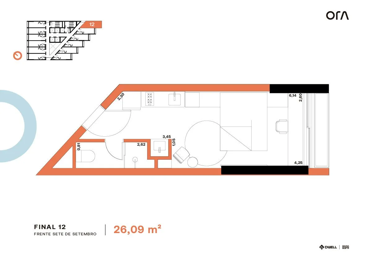 Imagem Studio à venda em Porto Alegre, Centro Histórico, com 1 quarto, 24.91m2