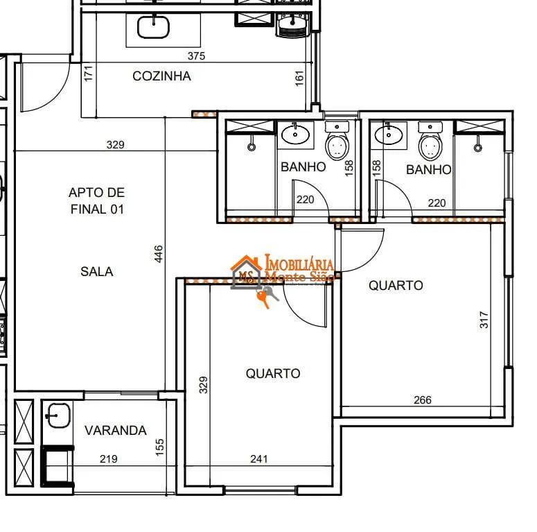Foto do imóvel Apartamento com 2 dormitórios à venda, 55 m² - Vila Augusta - Guarulhos/SP