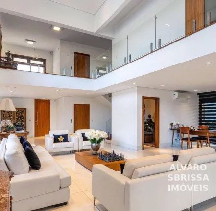 Imagem JÁ FOI VENDIDO - Casa luxuosa com 5 suítes, mobiliada e climatizada, de fundo para o lago do Condomínio Fazenda Vila Real de Itu SP
