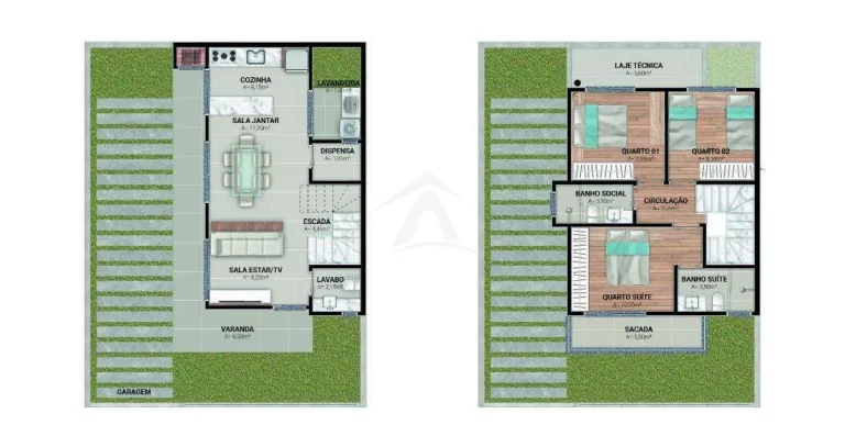 Imagem SOBRADO NOVO, 02 QUARTOS + SUITE, BAL CAMBIJU