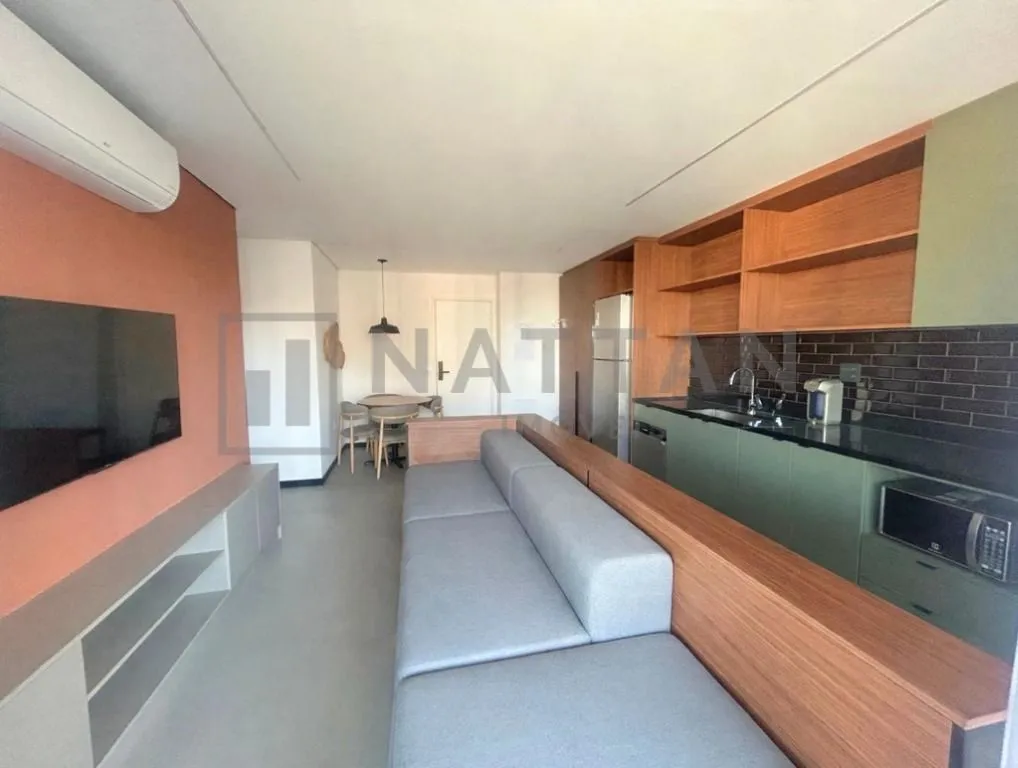 Foto do imóvel Apartamento mobiliado com varanda ampla, vista para área verde e cozinha integrada planejada
