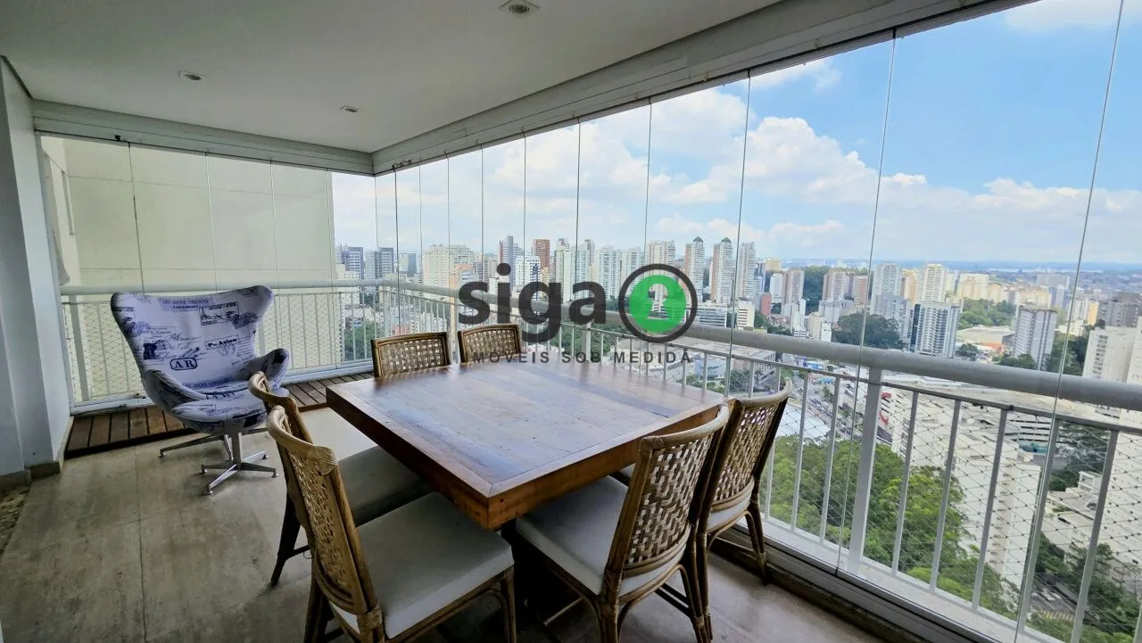 Imagem Apartamento alto padrão de 223 m2 para locação, mobiliado, com 4 quartos e 4 vagas na Vila Andrade