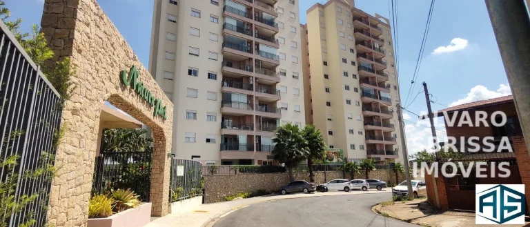 Imagem Apartamento com 3 dormitórios sendo uma suíte em condomínio park, cercado de vegetação, lagos, peixes, locais agradáveis para relaxar e área de lazer.