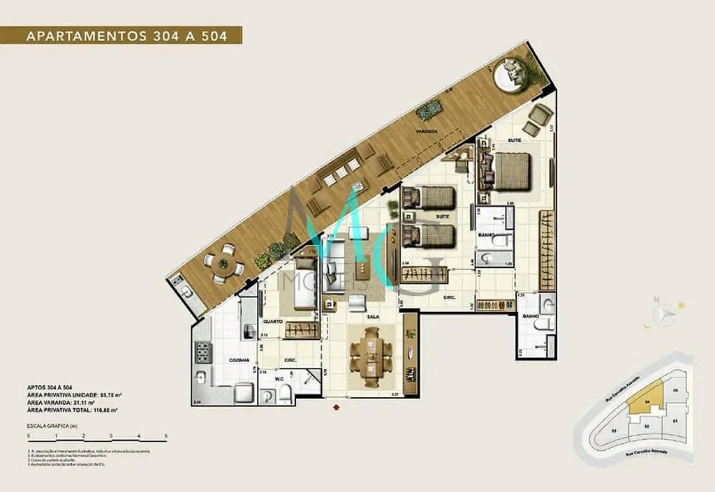 Imagem Apartamento à venda 2 Quartos 2 Suites 1 Vaga 116.86M² Lagoa Rio de Janeiro - RJ | La Fontaine