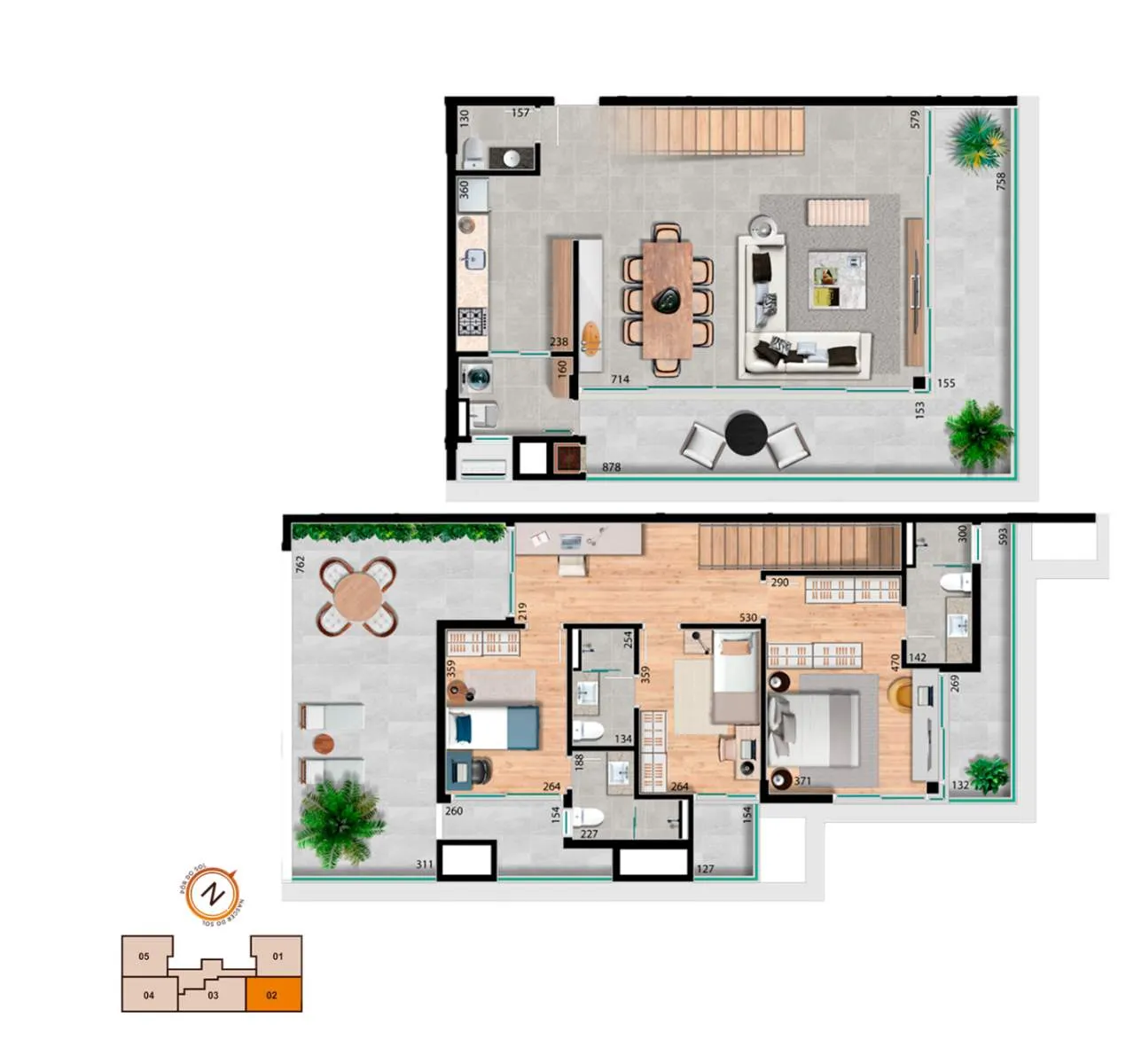 Imagem Apartamento de 2 e 3 dormitórios, no bairro Bacacheri 94mts².