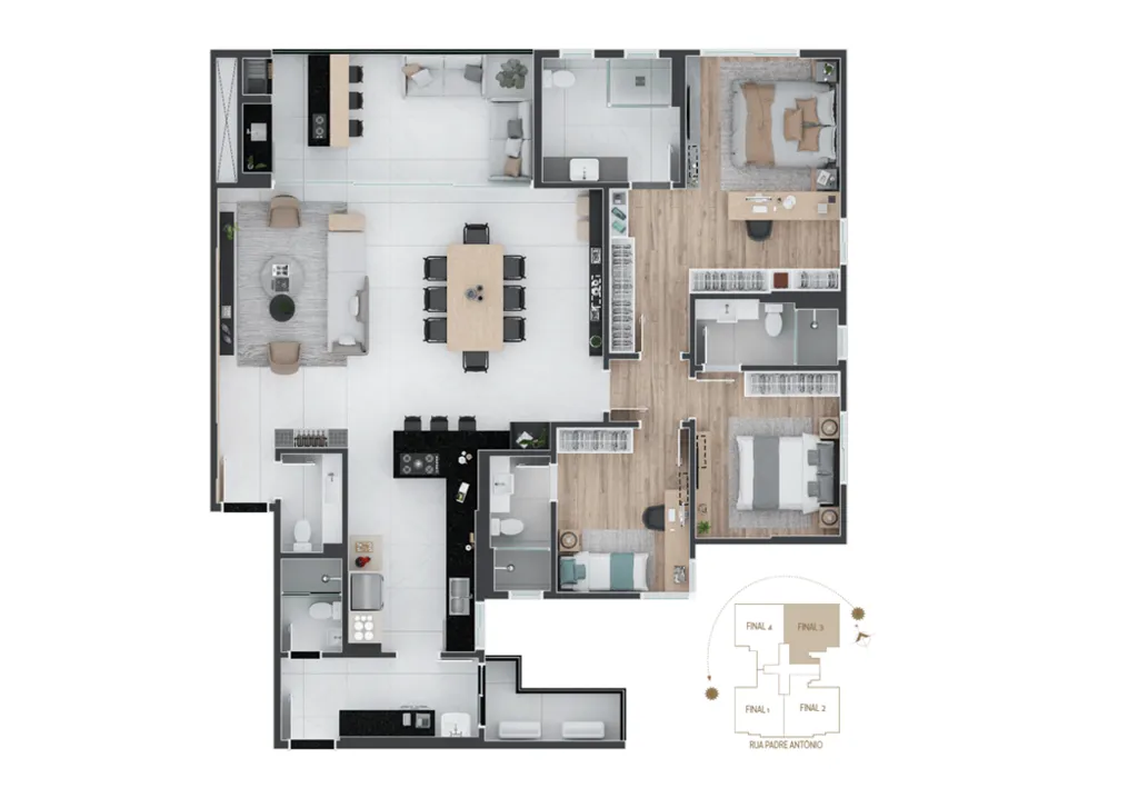 Imagem Cobertura de luxo com 4 quartos e 281,64m² no Alto da Glória, Curitiba-PR - Imperdível!
