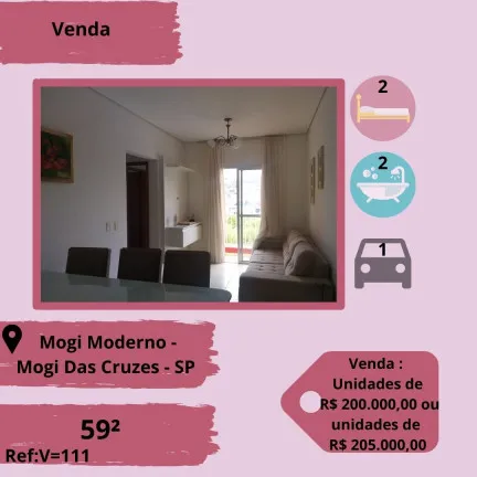 Foto do imóvel Apartamento com 2 Quartos à Venda, 59 m² em Mogi Moderno - Mogi das Cruzes