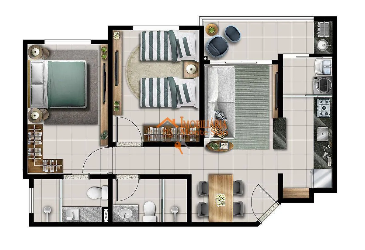 Imagem Apartamento Garden com 2 dormitórios à venda, 135 m² por R$ 742.000,00 - Alvinópolis - Atibaia/SP