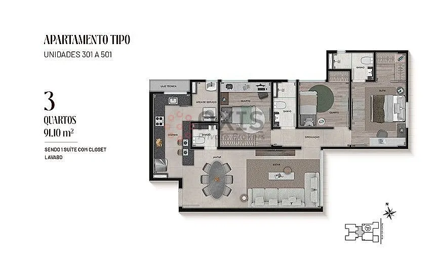Imagem Apartamento 2 Quartos no Serra - Lazer completo
