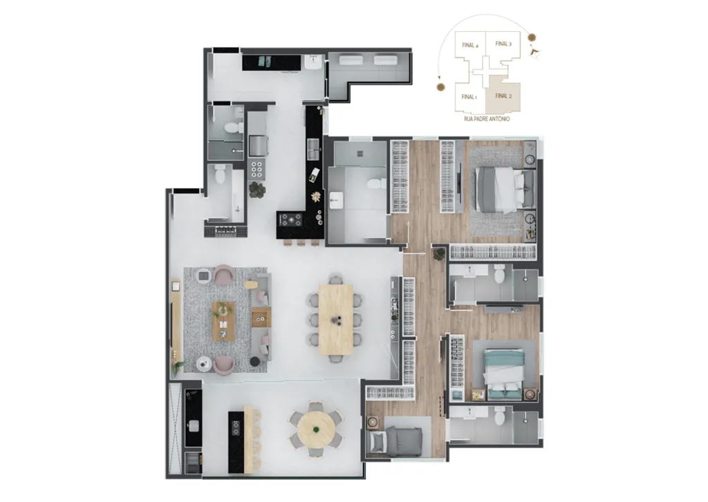 Imagem Cobertura de luxo com 4 quartos e 281,64m² no Alto da Glória, Curitiba-PR - Imperdível!