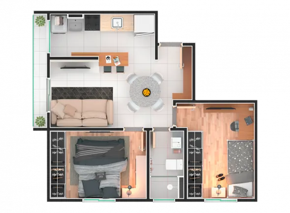Imagem Apartamento com 2 Quartos à Venda, 48 m² em Vila Oliveira - Mogi das Cruzes