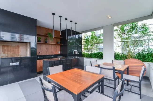 Imagem Studio 24M², 1Q, 1 Banheiro, Academia, Piscina, Churrasqueira, Salão de Festas, Espaço Gourmet, Lavanderia Coletiva, Coworking, Espaço Família.