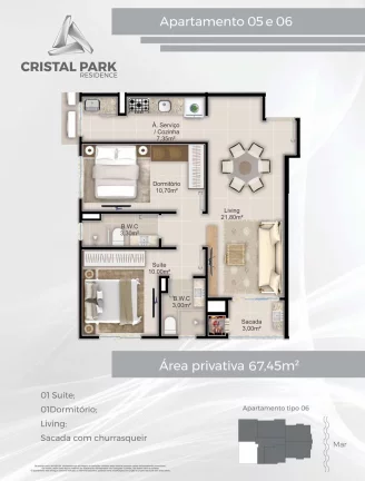 Imagem Cristal Park - Apartamento à venda no bairro Tabuleiro dos Oliveiras - Itapema/SC