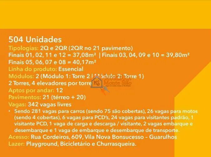 Imagem Apartamento com 2 dormitórios à venda, 37 m² por R$ 236.990,00 - Vila Nova Bonsucesso - Guarulhos/SP
