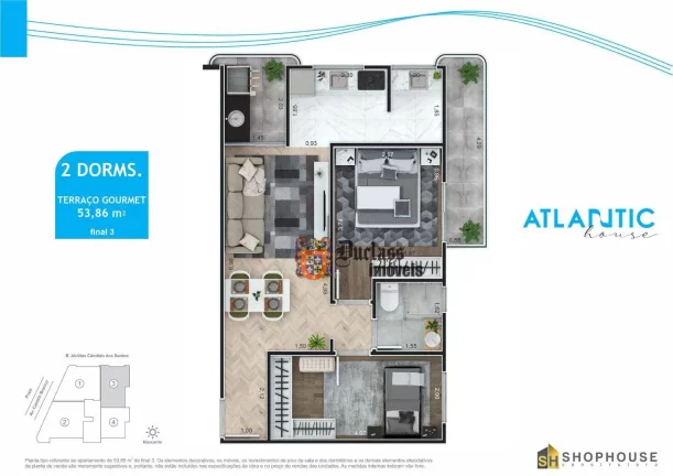 Imagem Apartamento com 2 dormitórios à venda, 53,86 m² a partir de R$ 377.000 - Maracanã - Praia Grande/SP