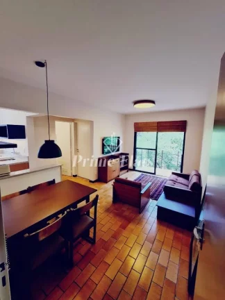 Imagem Flat disponível para venda no Alameda Apart Hotel no Jardim Paulista, com 43m², 1 dormitório e 1 vaga
