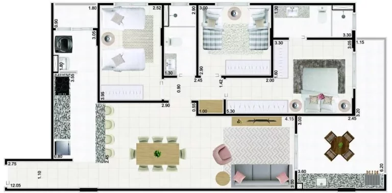 Imagem APARTAMENTO 3 DORMITÓRIOS 1 SUÍTE NO CAIÇARA!!!