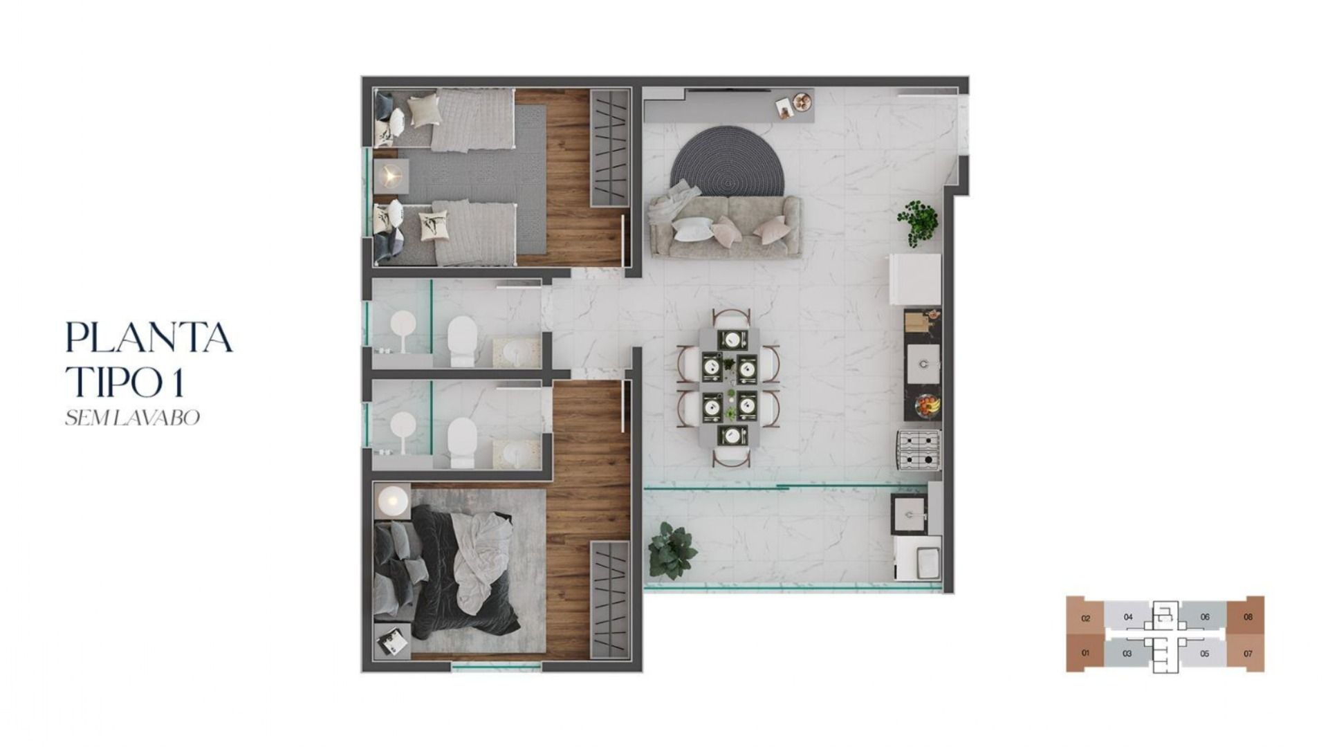 Foto do imóvel: Apartamento com 2 Quartos à Venda, 56 m² em Boa Vista - Juiz de Fora
