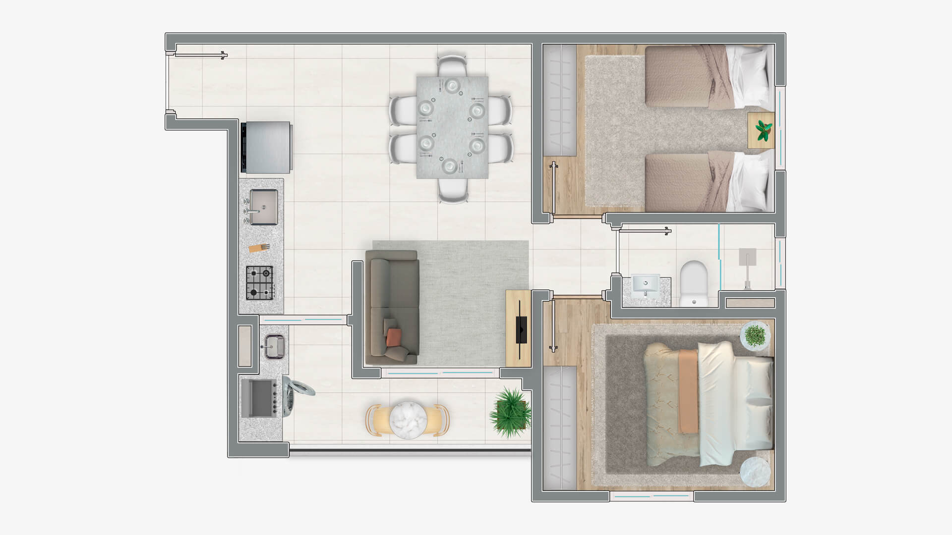Imagem Apartamento com 2 Quartos à Venda, 49 m² em São Pedro - Osasco