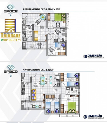Imagem Apartamento com 2 Quartos à Venda, 59 m² em Parque Athenas - São Luís