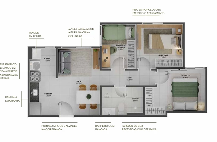 Foto do imóvel: Apartamento com 2 Quartos à Venda, 42 m² em Ataíde - Vila Velha