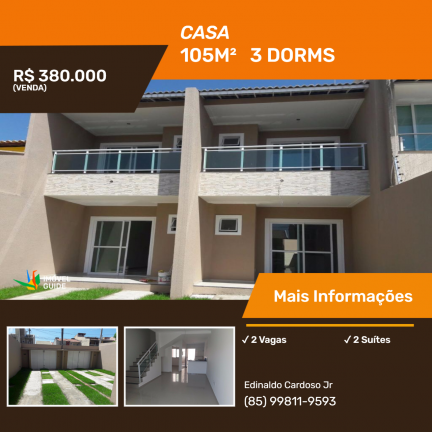 Imagem Casa com 3 Quartos à Venda, 105 m² em Jardim Cearense - Fortaleza