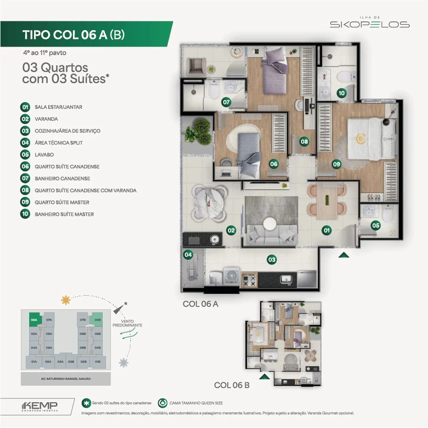 Imagem Apartamento com 2 Quartos à Venda, 59 m² em Praia de Itaparica - Vila Velha Imagem Apartamento com 2 Quartos à Venda, 59 m² em Praia de Itaparica - Vila Velha