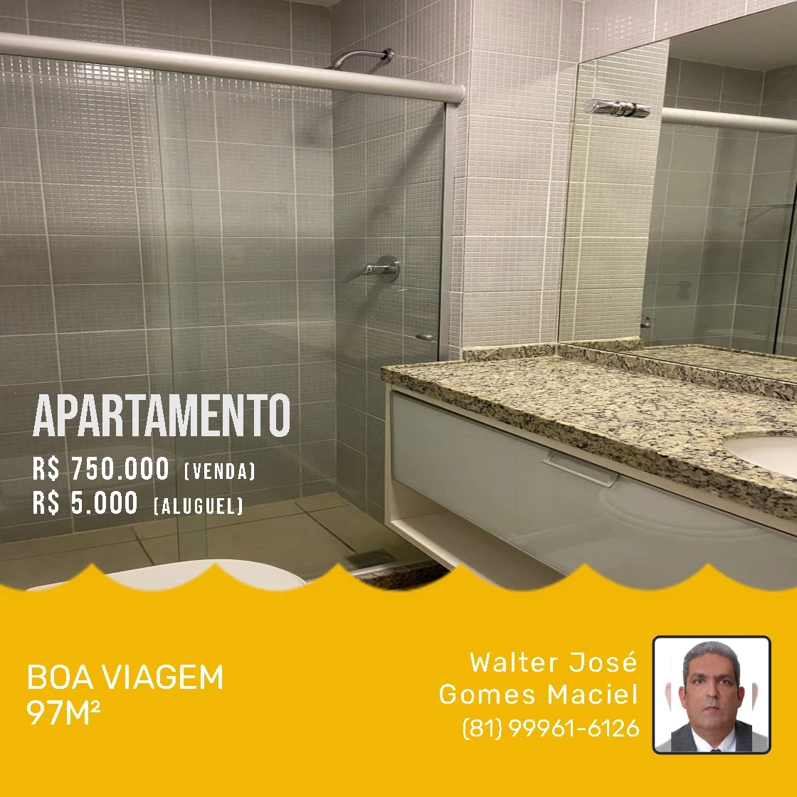 Apartamento com 1 Quarto à Venda ou Locação, 9.700 m² em Boa Viagem - Recife