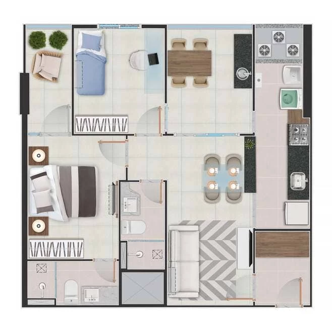 Imagem Apartamento com 2 Quartos à Venda, 59 m² em Praia de Itaparica - Vila Velha