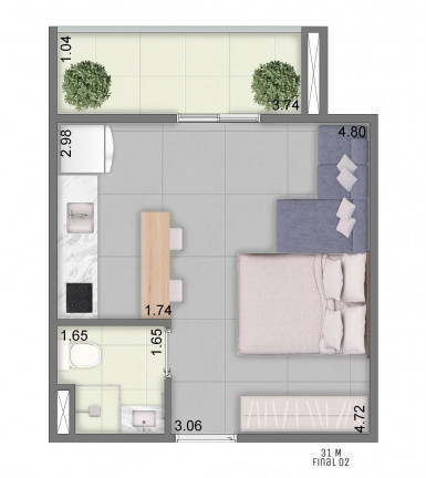 Imagem Apartamento com 1 Quarto à Venda, 28 m² em Chácara Seis de Outubro - São Paulo